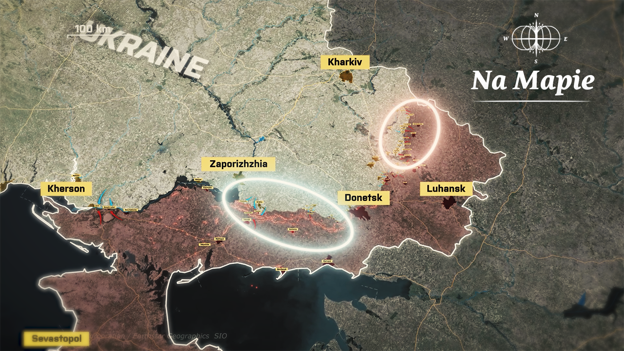Ukraina atakuje Południe, Rosja Północ. F16 dla Kijowa. [Na Mapie]